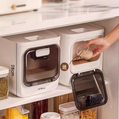 Large Capacity Plastic Press-type Rice Storage Box - 10KG