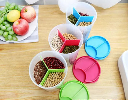 HOMIO Jar 3 Partition – Premium Triple-Section Spice & Grain Storage Jar