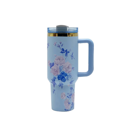 Tumbler S.S Flower – Insulated High-Capacity Floral Travel Mug