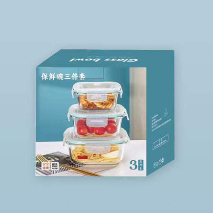 3-Piece Glass Storage Box Set - Airtight