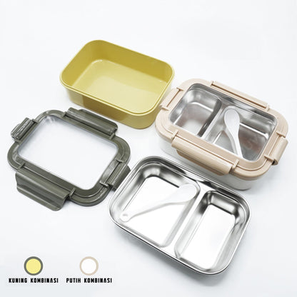 Lunch Box SS with Fork & Spoon – Insulated Stainless Steel Meal Set