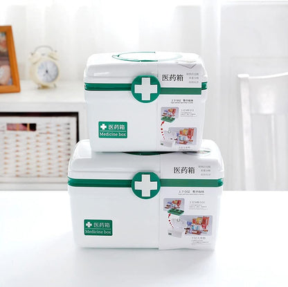 Medicine Box Green/Red Plus – Premium High-Capacity First Aid Hub