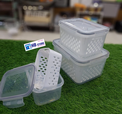 3-Piece Sealed Draining Crisper Set