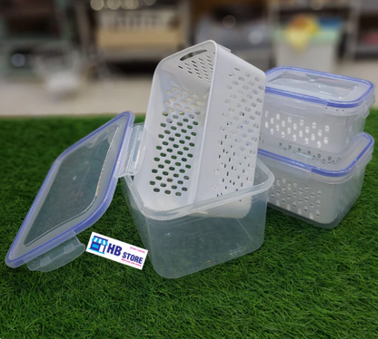 3-Piece Sealed Draining Crisper Set