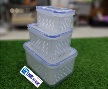 3-Piece Sealed Draining Crisper Set