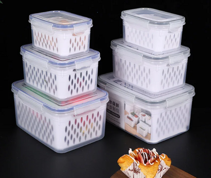 3-Piece Sealed Draining Crisper Set