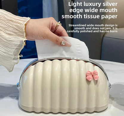 Tissue Box Fancy Bread Purse – Luxury Shell Spring-Loaded Dispenser