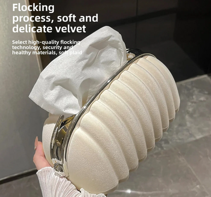 Tissue Box Fancy Bread Purse – Luxury Shell Spring-Loaded Dispenser