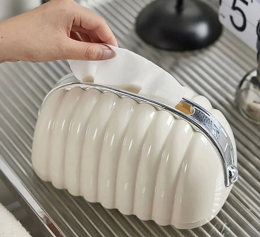 Tissue Box Fancy Bread Purse – Luxury Shell Spring-Loaded Dispenser