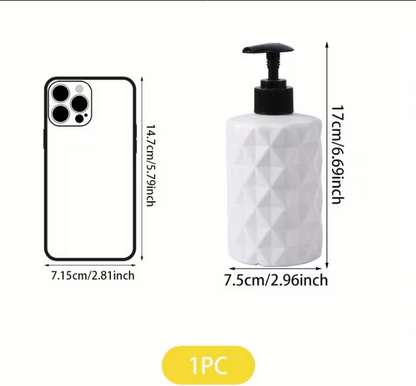 Liquid Soap Bottle White Plastic – Elegant 3-Design Premium Bathroom Dispenser