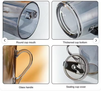 Juice Mug – Premium Borosilicate Glass Tumbler with Glass Straw
