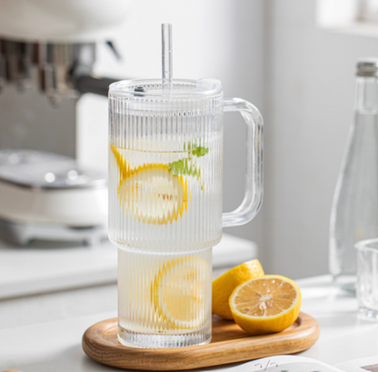 Insulated Glass Tea Mug with Protective Window Sleeve & Easy-Grip Handle (750ML)