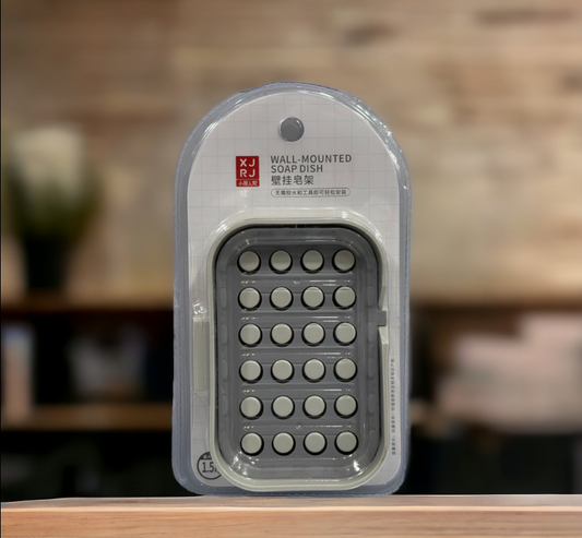 Plastic Wall Mount Soap Dish -  Dotted Design Bathroom Set