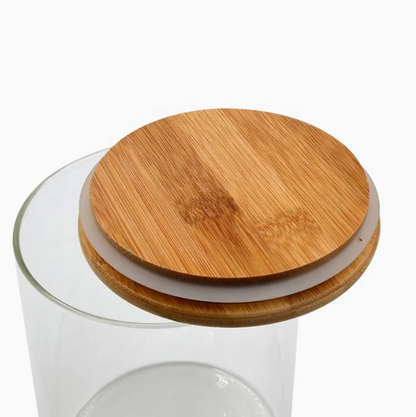 Wide Mouth Round Airtight Kitchen Food Spice Glass Storage Jar - 6.5*10