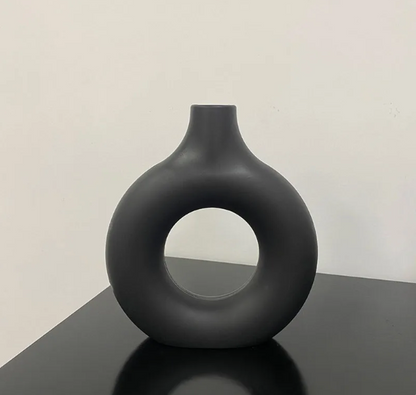 Plastic Vase Shelf Decor for Bedroom - White