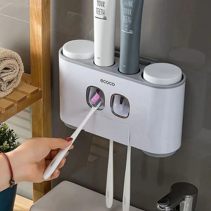 ECOCO Toothpaste Dispenser and Toothbrush Holder