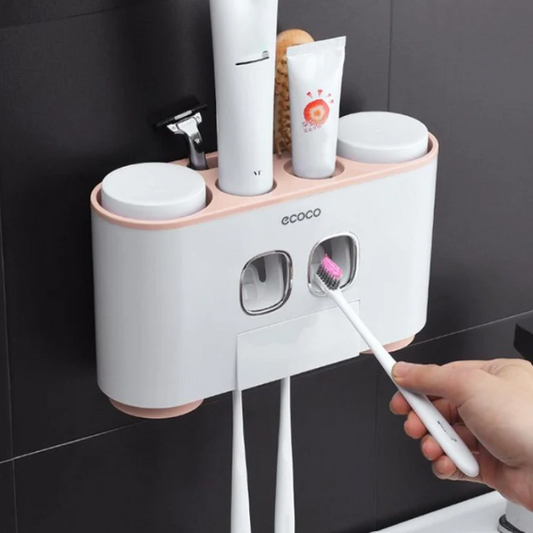 ECOCO Toothpaste Dispenser and Toothbrush Holder