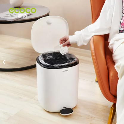 ECOCO Pedal Trash Can 11L - Cream