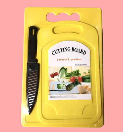 Vegetable Cutting Board with Knife