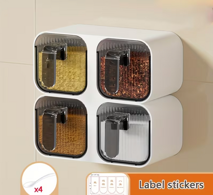 Wall Mounted Two Sets of Seasoning Boxes (2 Compartments)