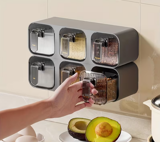 Wall Mounted Two Sets of Seasoning Boxes