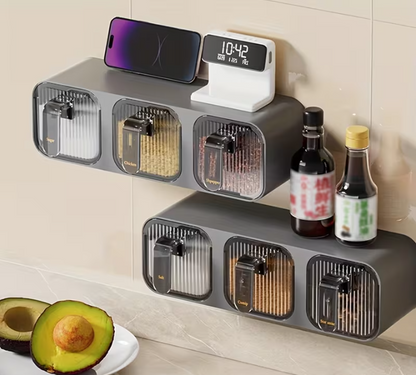 Wall Mounted Two Sets of Seasoning Boxes (2 Compartments)