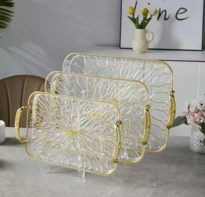 Elegant 3-Piece Multi-Functional Serving Tray Set