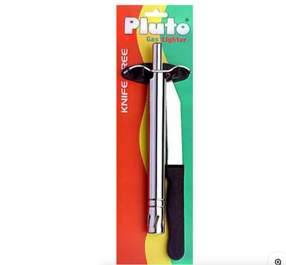 Gas Lighter with Free Knife – Premium Stainless Steel Electronic Kitchen Lighter