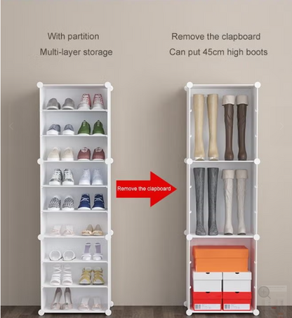 Shoe Rack Hinge Door Black, White - 4 Layer, 6 Layer