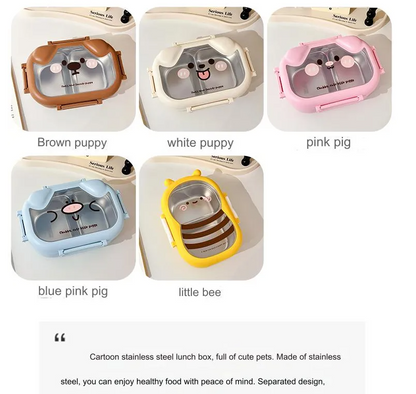 Animal Puppy Stainless Steel Lunch Box