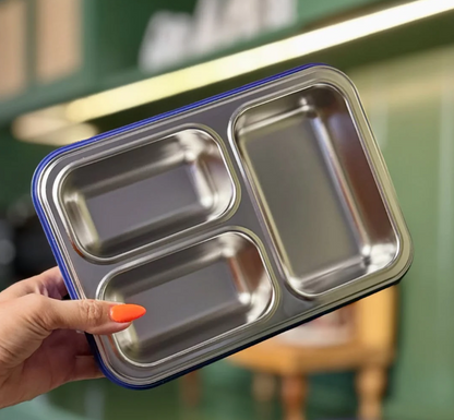 3-Compartment Box SS Lunchbox with Spoon (Unicorn) (Space)
