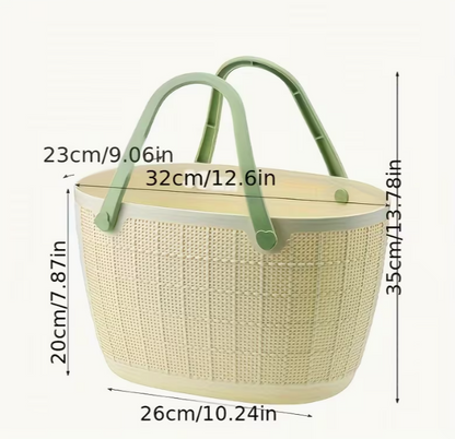 Imitation Rattan Basket with Handle - Small, Medium, Large, XL