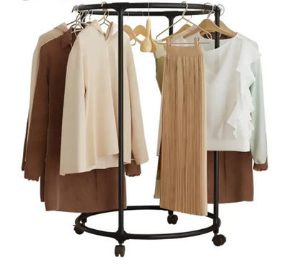 Rotating Round Clothes Rack with Wheels