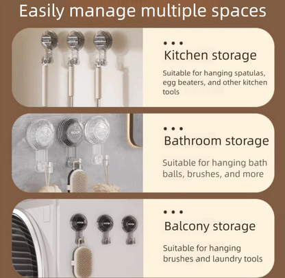 No-Drill Vacuum Wall-Mounted Hooks