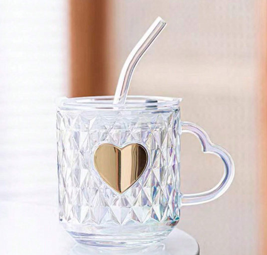 Cute Heart Glass Cup