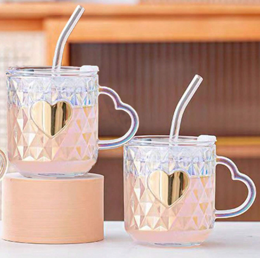 Cute Heart Glass Cup