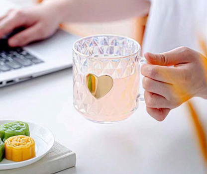 Cute Heart Glass Cup
