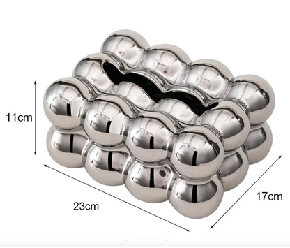Bubble Tissue Box - Gold, SIlver