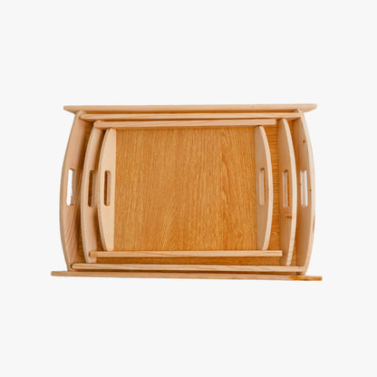 Premium Wooden Serving Trays – Elegant Natural Finish