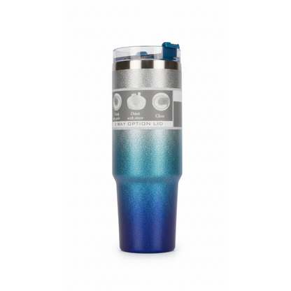 Glitter Insulated Stainless Steel Tumbler – Double-Wall Vacuum Travel Mug with Splash-Proof Lid and Reusable Straw