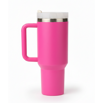 1200ML Insulated Stainless Steel Tumbler with Easy-Grip Handle – Double-Wall Vacuum Travel Mug with Straw and Splash-Proof Lid