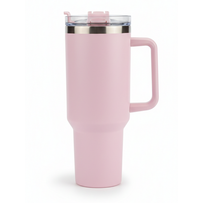 1200ML Insulated Stainless Steel Tumbler with Handle – Double-Wall Vacuum Flask with Straw and Leak-Proof Lid