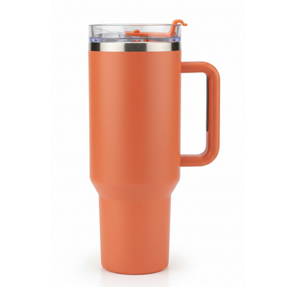 1200ML Insulated Stainless Steel Tumbler with Handle – Double-Wall Vacuum Flask with Straw and Leak-Proof Lid