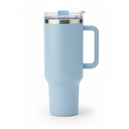 1200ML Insulated Stainless Steel Tumbler with Handle – Double-Wall Vacuum Flask with Straw and Leak-Proof Lid