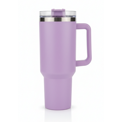 1200ML Insulated Stainless Steel Tumbler with Handle – Double-Wall Vacuum Flask with Straw and Leak-Proof Lid