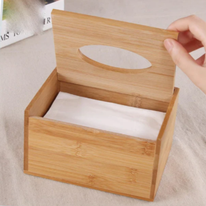 Bamboo Tissue Box – Heavy-Duty Eco-Friendly Desktop Organizer