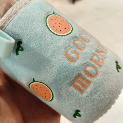 Glass Bottle With Good Morning Cover – Premium Hydration with Soft Protective Sleeve