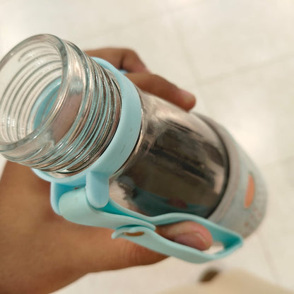 Glass Bottle With Good Morning Cover – Premium Hydration with Soft Protective Sleeve