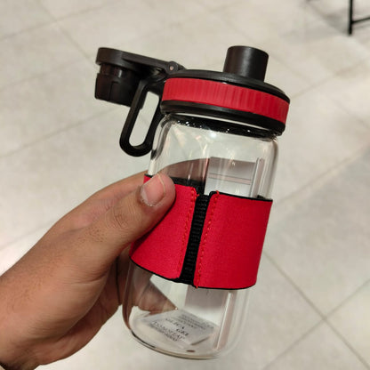 Glass Bottle Supreme Sipper Style Red – Premium High-Durability Hydration Jar