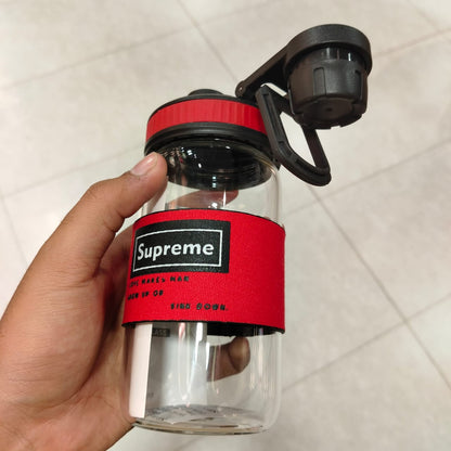 Glass Bottle Supreme Sipper Style Red – Premium High-Durability Hydration Jar